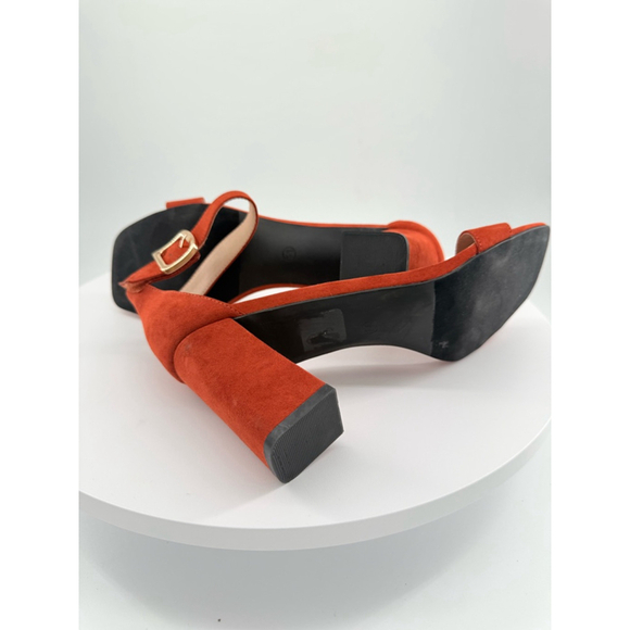 NWOB C Comfort Est 1946 Women’s Rust Suede Block Heel Sandals Size 11 - Picture 8 of 9